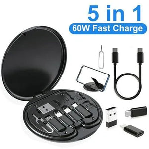5-in-1 60W Fast Charging Data Cable Set All in One Compatible with All Devices