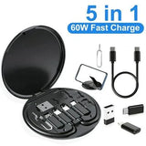 5-in-1 60W Fast Charging Data Cable Set All in One Compatible with All Devices